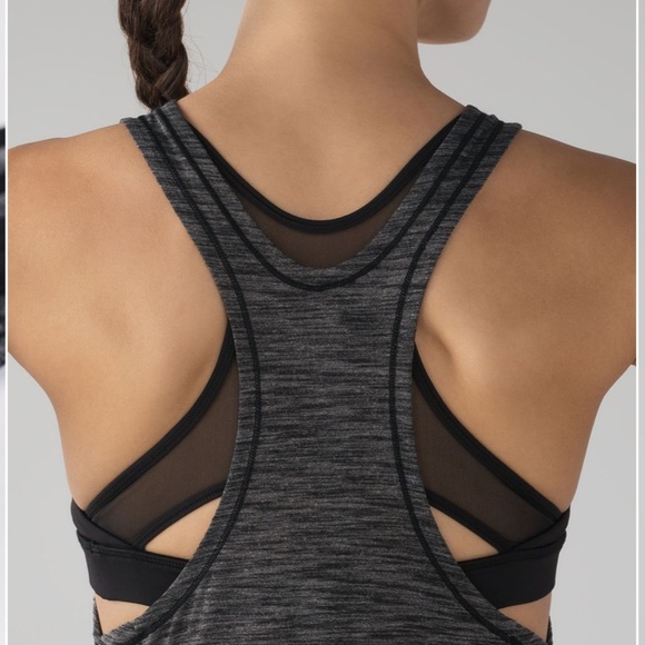 Lululemon Glide and Stride Tank Heathered Black / Black sz 6 - Picture 7 of 7